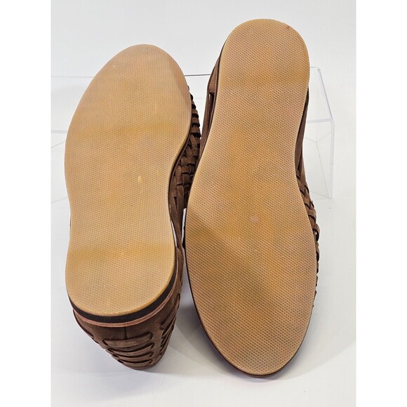 Men\'s 13 Nisolo Huarache Sandals Slip-On Comfort Woven Leather‎ Slides Brown EUC